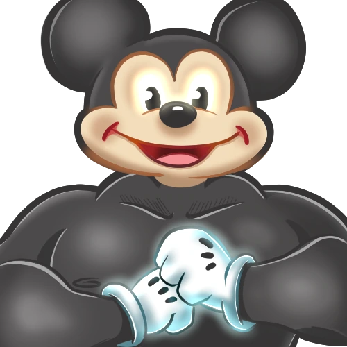 Buff cartoon mouse emote