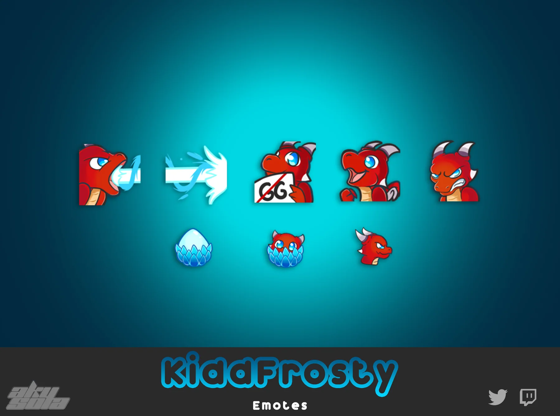 KiddFrosty custom red dragon emote collection